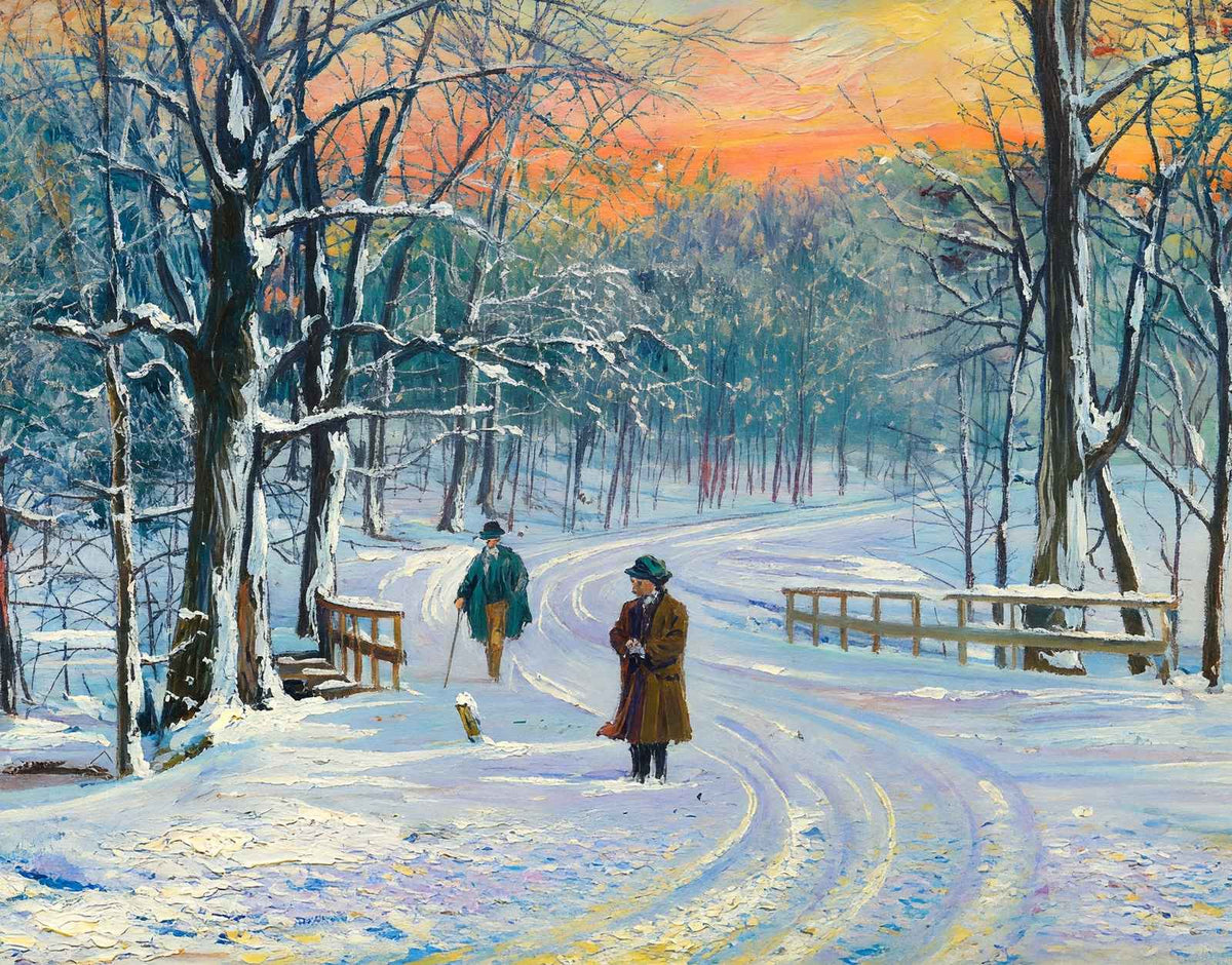 White Winter Cherokee Park Louisville in 1904 Art Print (7 Sizes) - Retouched