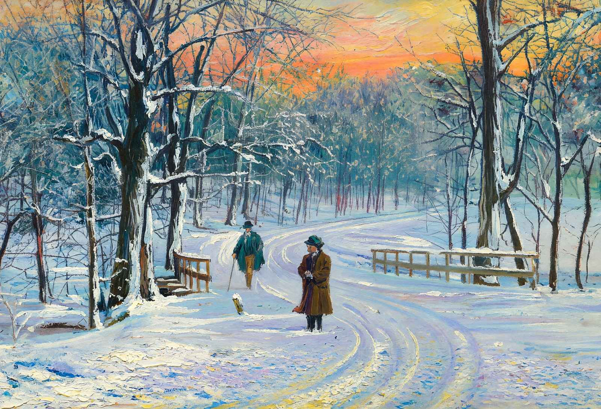 White Winter Cherokee Park Louisville in 1904 Art Print (7 Sizes) - Retouched