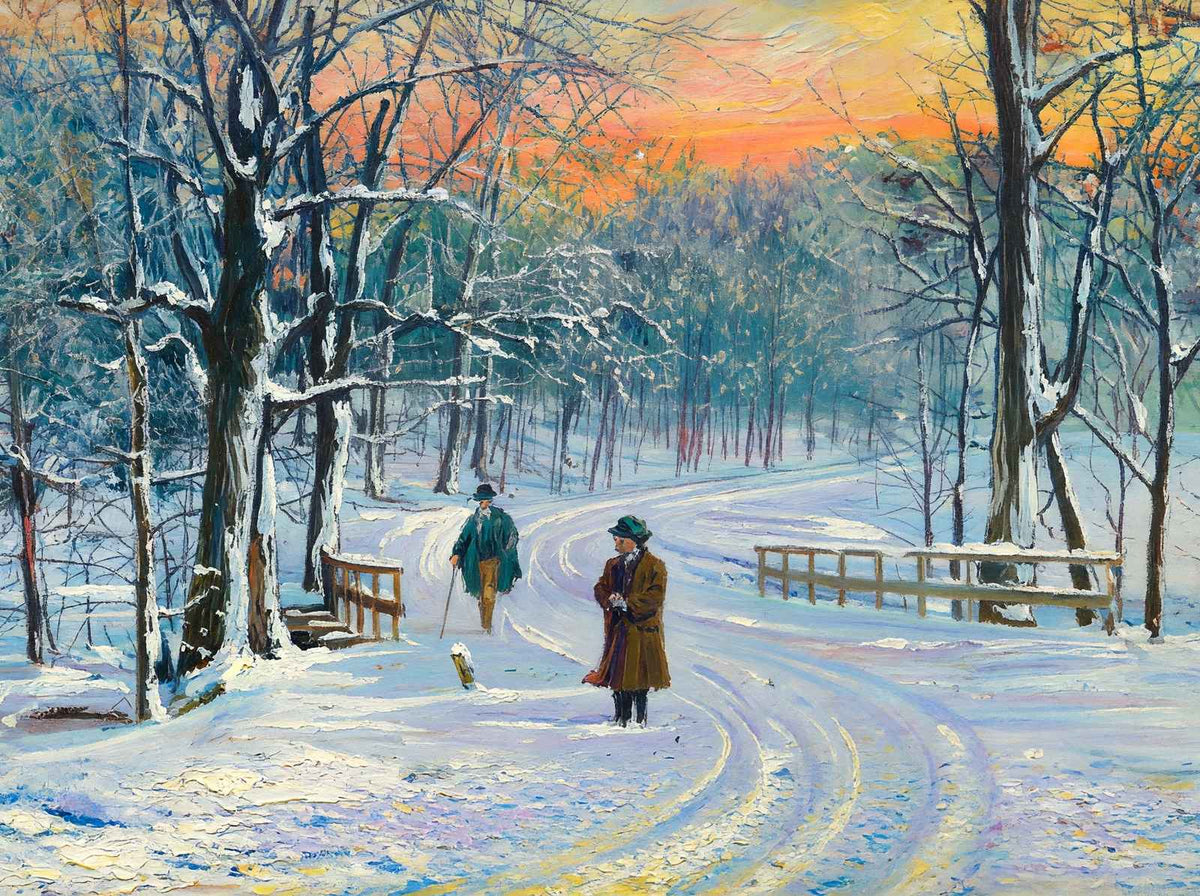 White Winter Cherokee Park Louisville in 1904 Art Print (7 Sizes) - Retouched