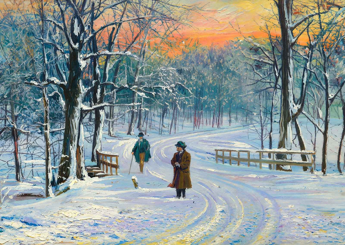 White Winter Cherokee Park Louisville in 1904 Art Print (7 Sizes) - Retouched
