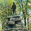 Daniel Boone Statue Cherokee Park Louisville in 1907 Art Print (7 Sizes)