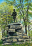 Daniel Boone Statue Cherokee Park Louisville in 1907 Art Print (7 Sizes)