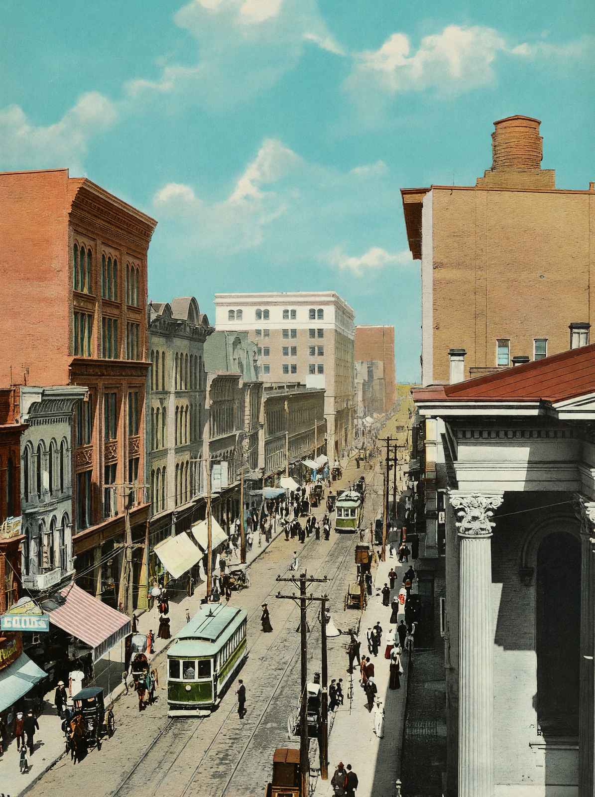 Fourth Avenue Louisville in 1907 Vintage Print (7 Sizes) - Retouched