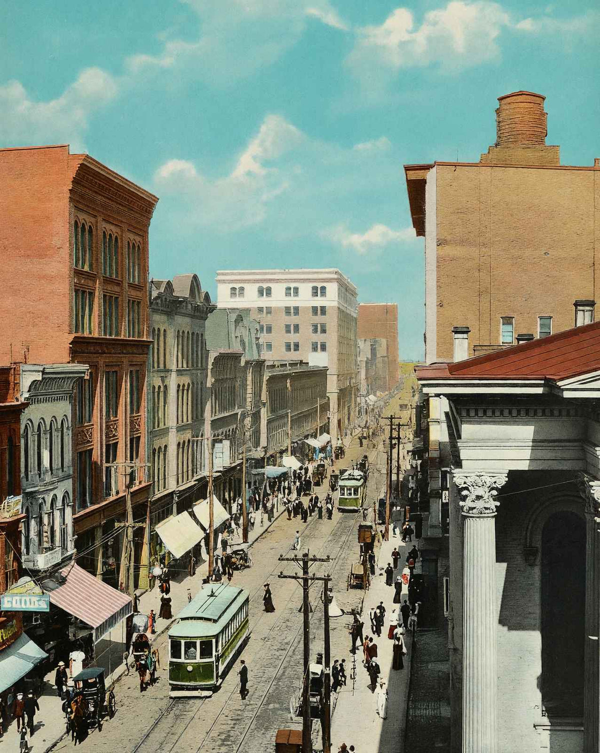 Louisville Fourth Avenue in 1907 vintage print
