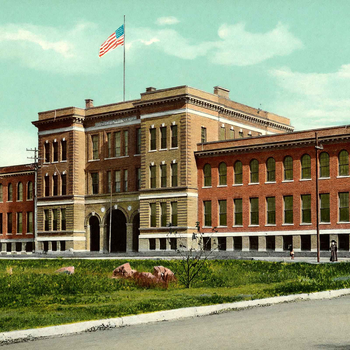 Lowell Textile School, Massachusetts in 1907 Vintage Print (7 Sizes) - Retouched
