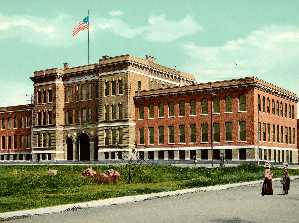 Lowell Textile School, Massachusetts in 1907 Vintage Print (7 Sizes) - Retouched