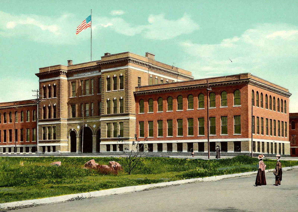 Lowell Textile School, Massachusetts in 1907 Vintage Print (7 Sizes) - Retouched