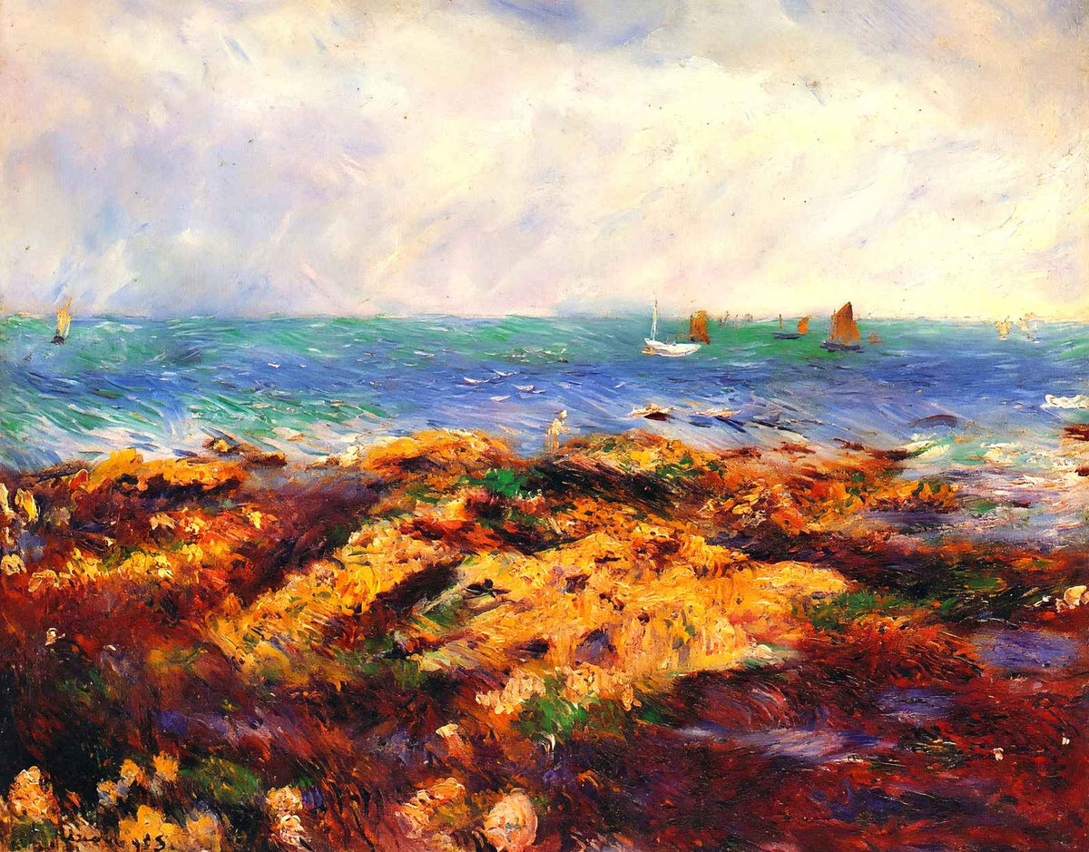 Low Tide at Yport 1883 Painting by Pierre-Auguste Renoir Art Print (6 Sizes)