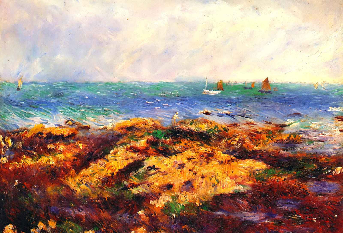 Low Tide at Yport 1883 Painting by Pierre-Auguste Renoir Art Print (6 Sizes)