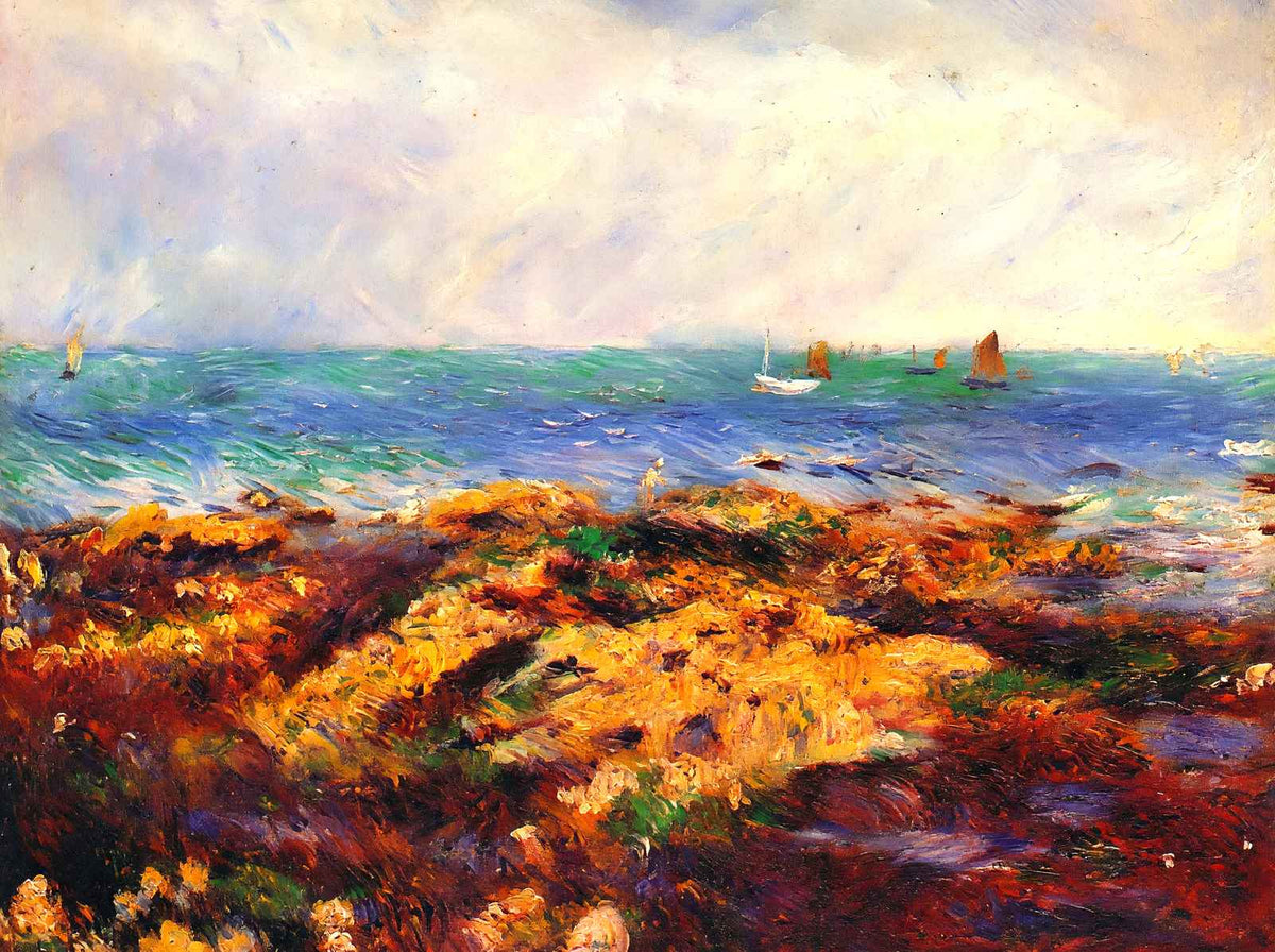 Low Tide at Yport 1883 Painting by Pierre-Auguste Renoir Art Print (6 Sizes)