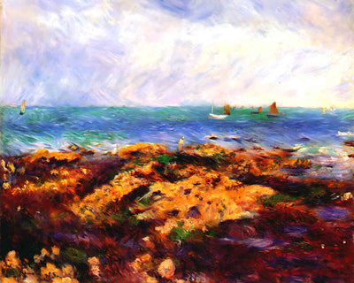 Low Tide at Yport Painting by Pierre-Auguste Renoir 8x10" Art Print - Acid Free