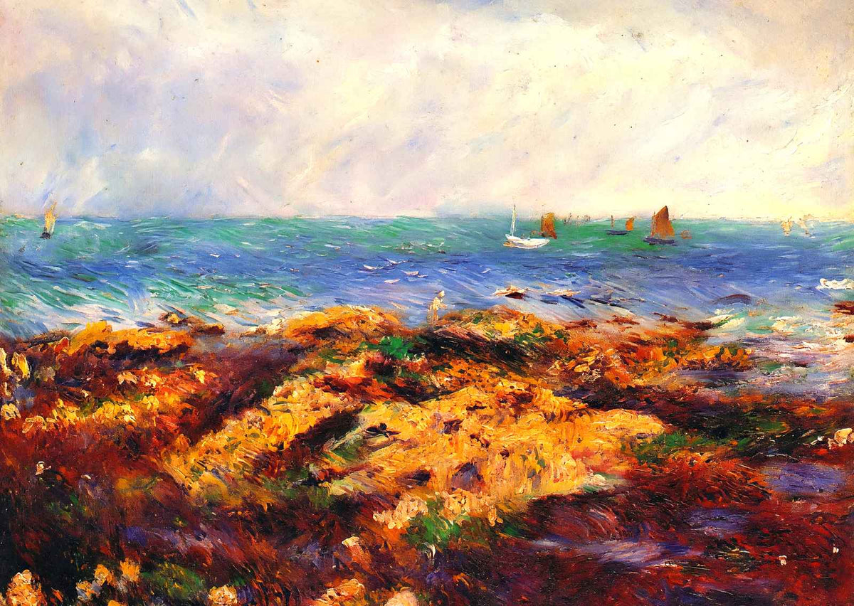 Low Tide at Yport 1883 Painting by Pierre-Auguste Renoir Art Print (6 Sizes)