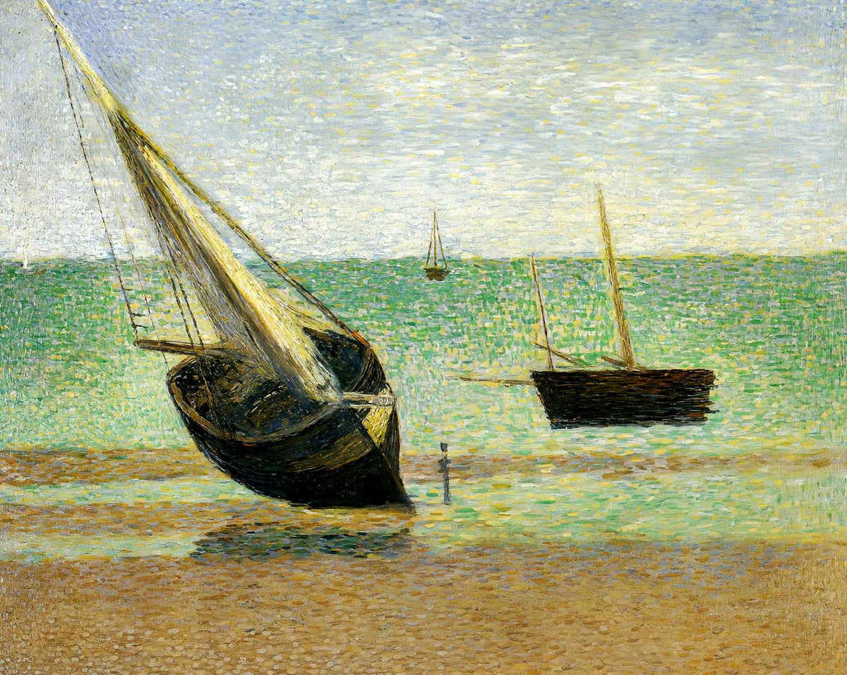 Low Tide at Grandcamp art print by Georges Seurat (1885)