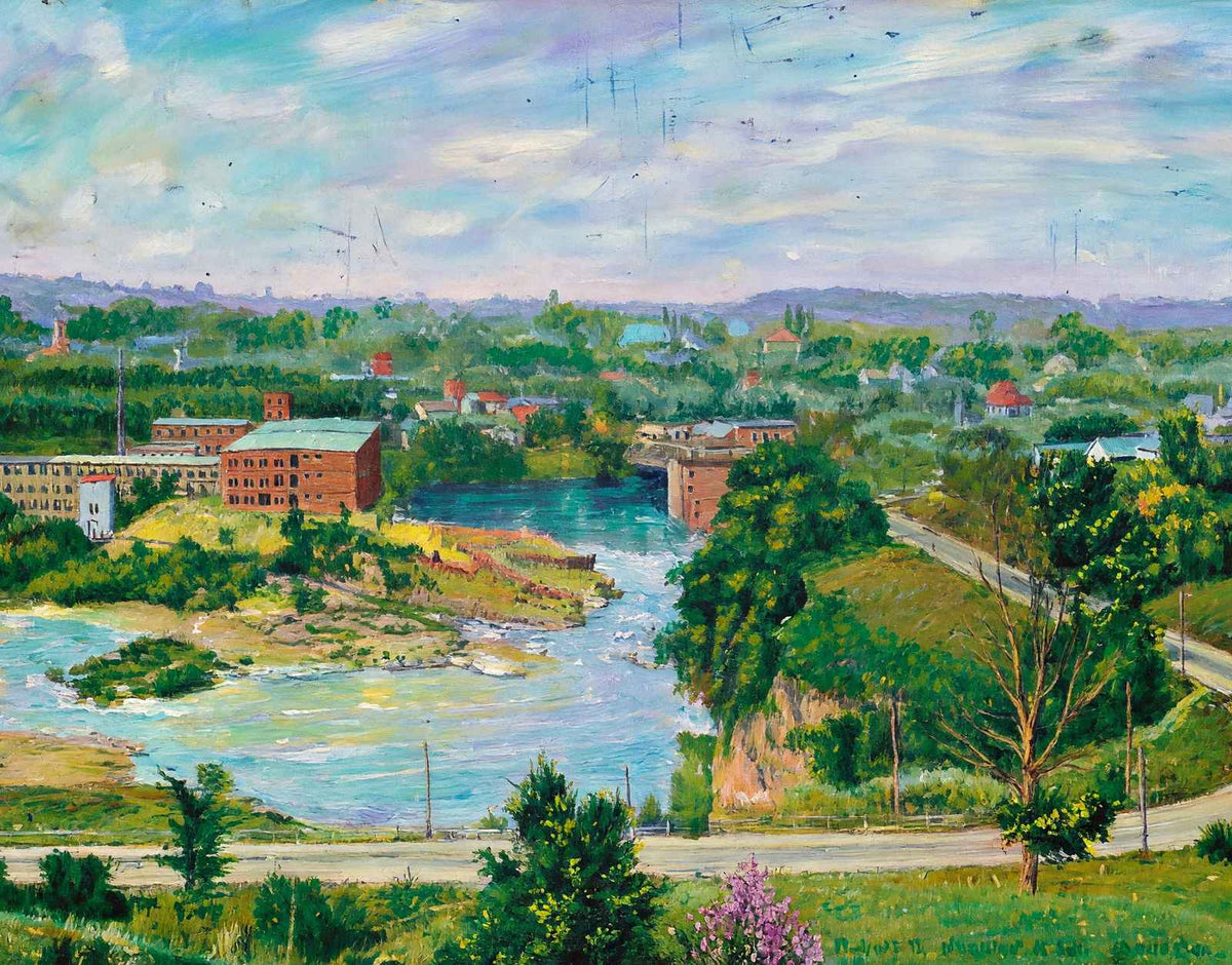 Lower Road and Winooski VT in 1907 Painting Print (7 Sizes) - Acid Free