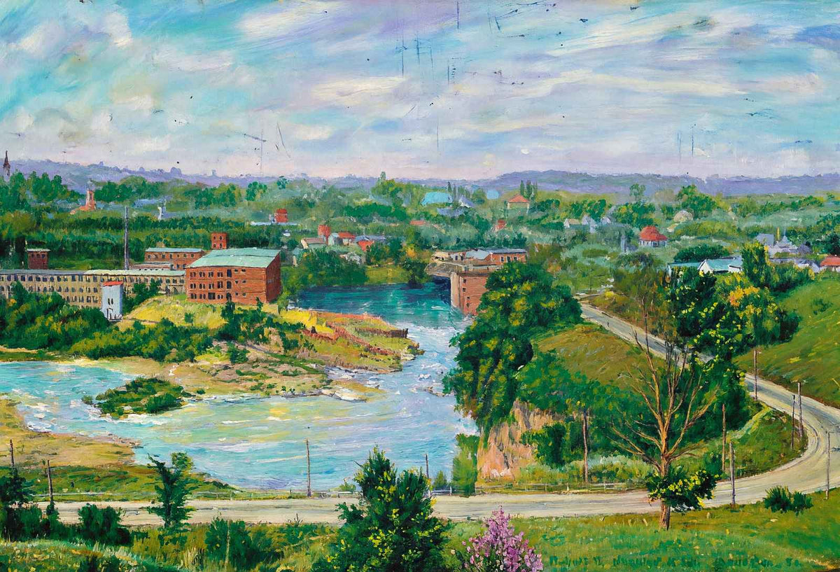 Lower Road and Winooski VT in 1907 Painting Print (7 Sizes) - Acid Free