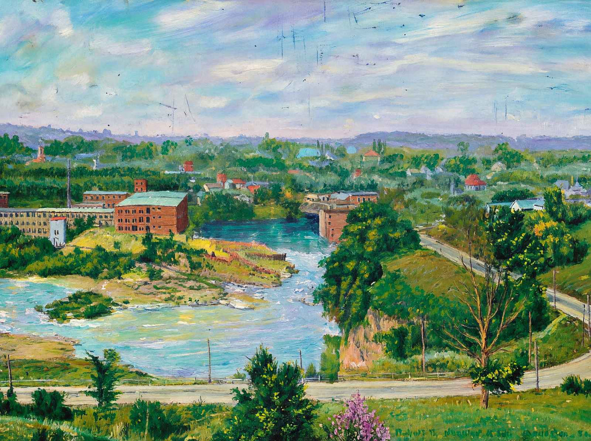Lower Road and Winooski VT in 1907 Painting Print (7 Sizes) - Acid Free