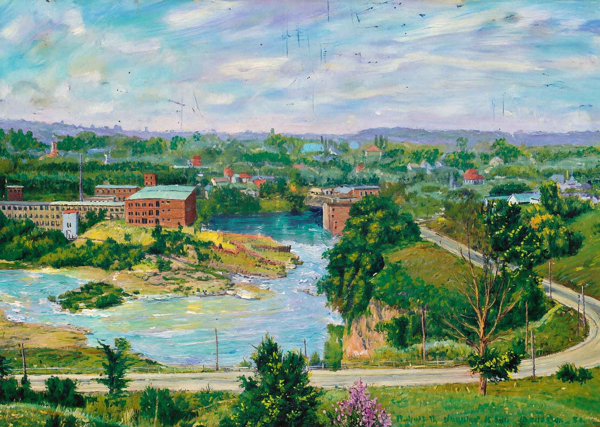 Lower Road and Winooski VT in 1907 Painting Print (7 Sizes) - Acid Free
