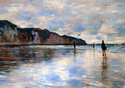 Low Tide at Pourville 1882 Painting by Claude Monet Art Print (6 Sizes)