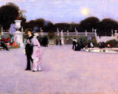 Luxembourg Gardens at Twilight fine art print by John Singer Sargent (1879)