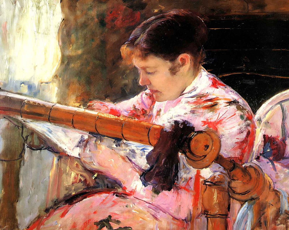 Lydia at the Tapestry Loom painting by Mary Cassatt (1881)