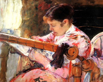 Lydia at the Tapestry Loom painting by Mary Cassatt (1881)