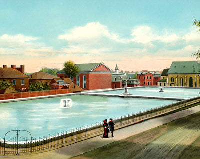 Clay Street Reservoir vintage print