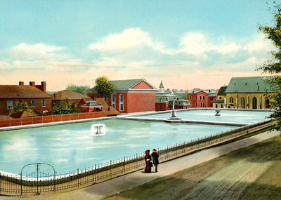 Clay Street Reservoir Lynchburg VA in 1907 Vintage Print (7 Sizes) - Restored