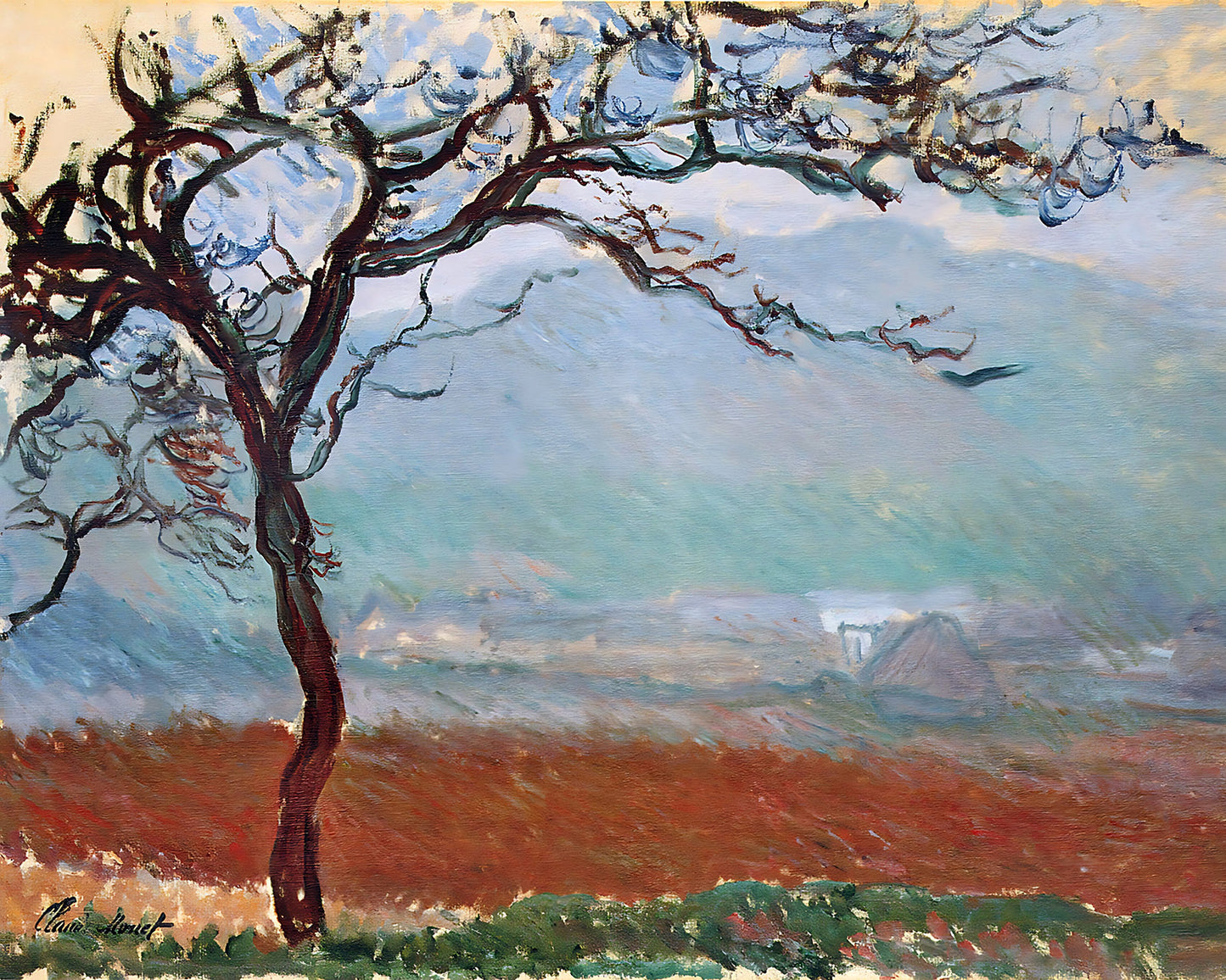 Landscape at Giverny (1887) Painting by Claude Monet 8x10" Art Print