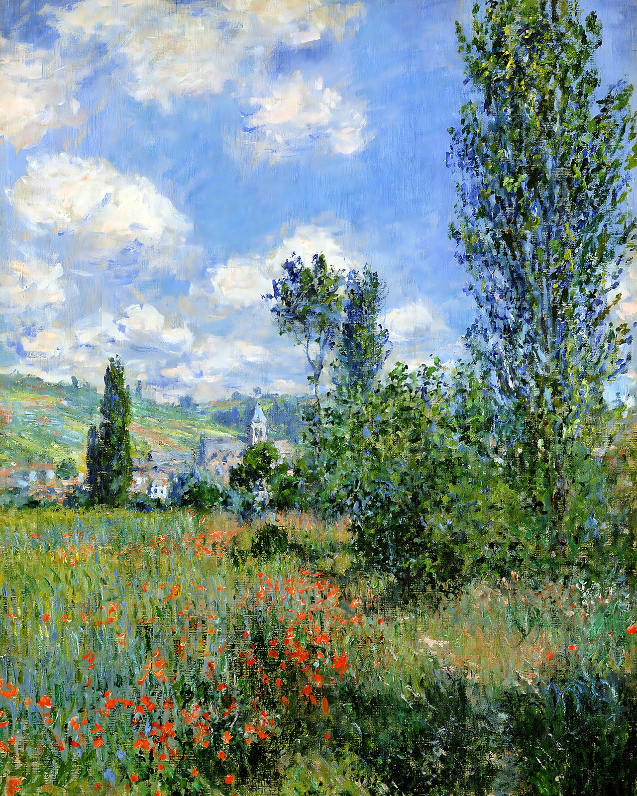 Lane in the Poppy Fields, Ile Saint-Martin Painting by Claude Monet 8x10" Art Print