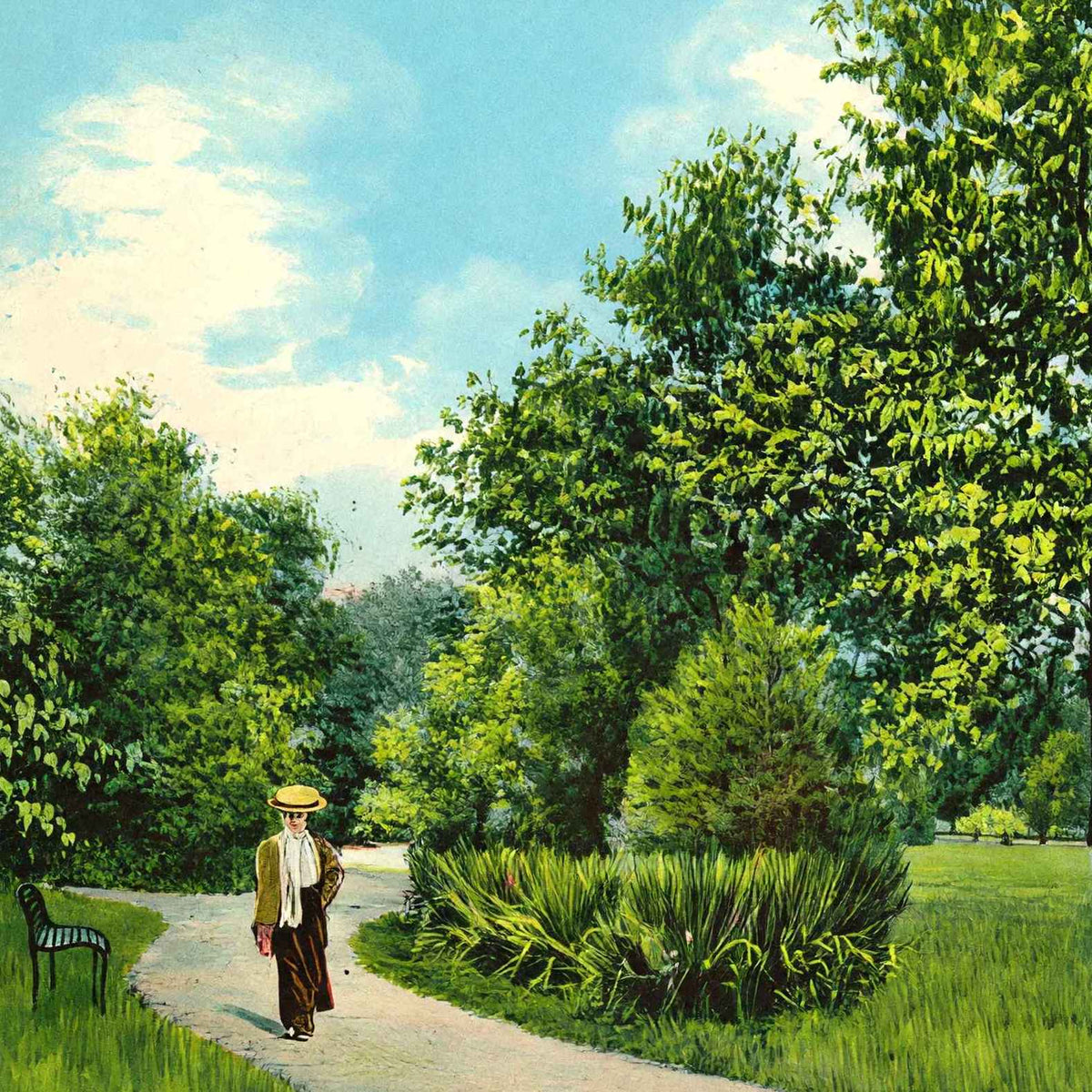 Madison Park Quincy Illinois in 1908 Vintage Print (7 Sizes) - Shipped Flat