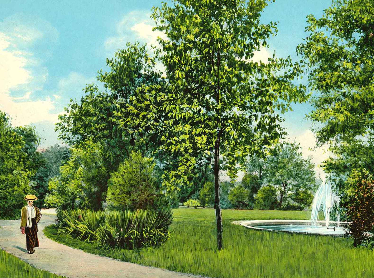 Madison Park Quincy Illinois in 1908 Vintage Print (7 Sizes) - Shipped Flat