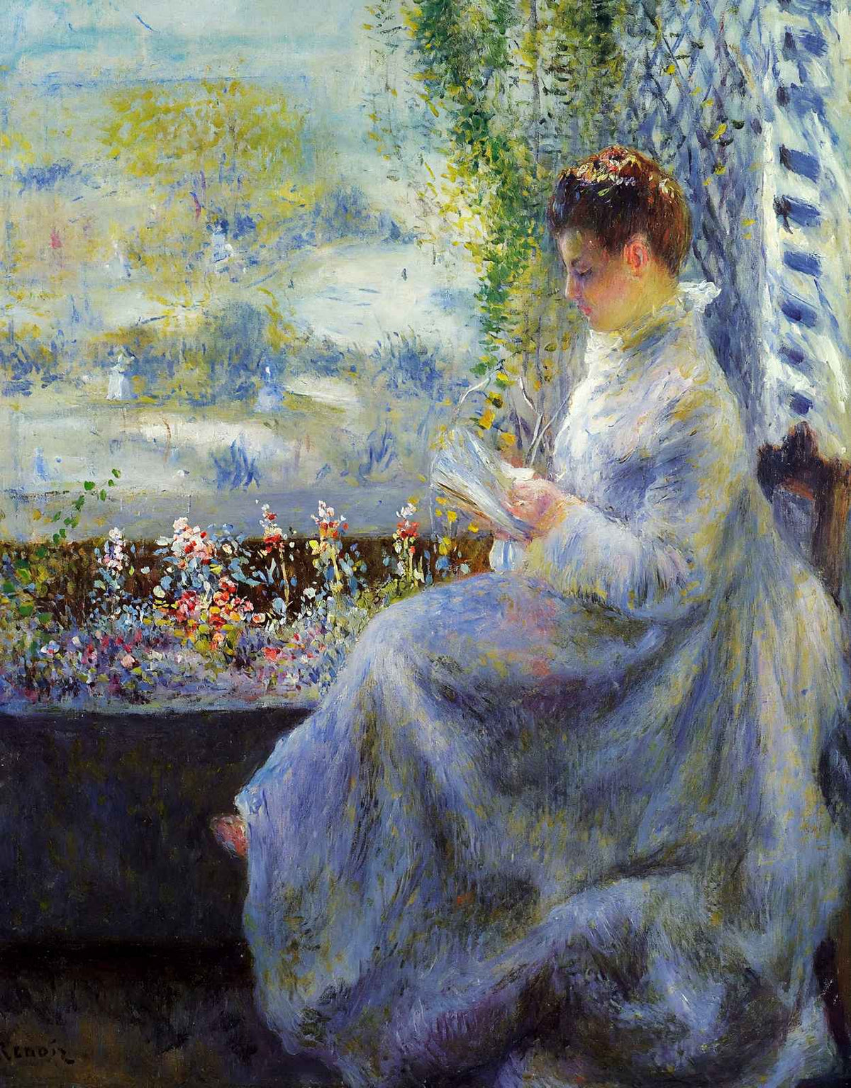 Madame Chocquet Reading Art Print 1876 by Pierre-Auguste Renoir (6 Sizes)