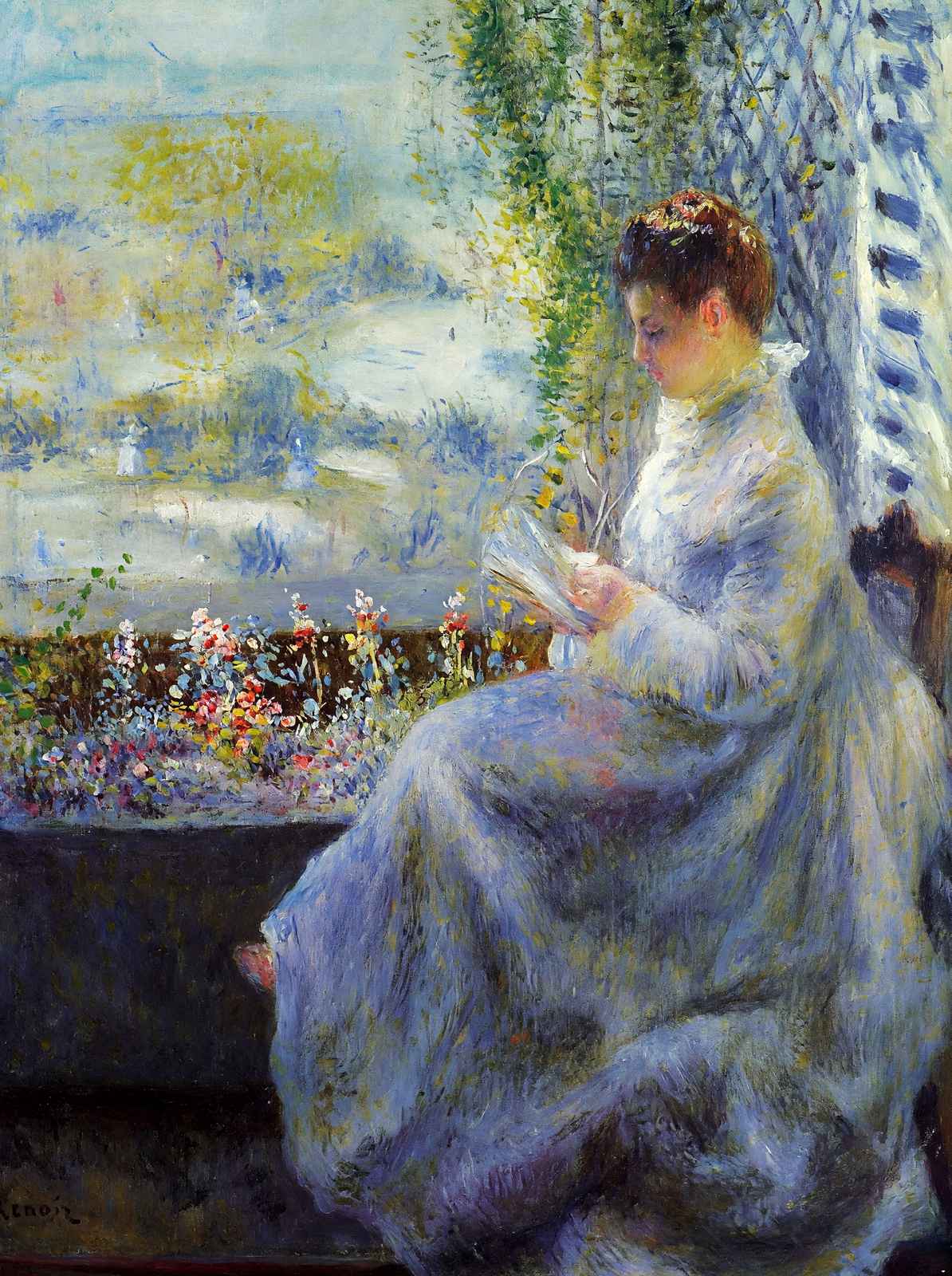 Madame Chocquet Reading Art Print 1876 by Pierre-Auguste Renoir (6 Sizes)
