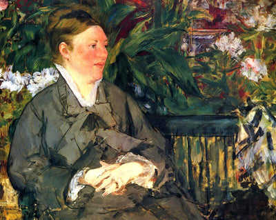 Madame Manet in Conservatory art print by Edouard Manet (1879)