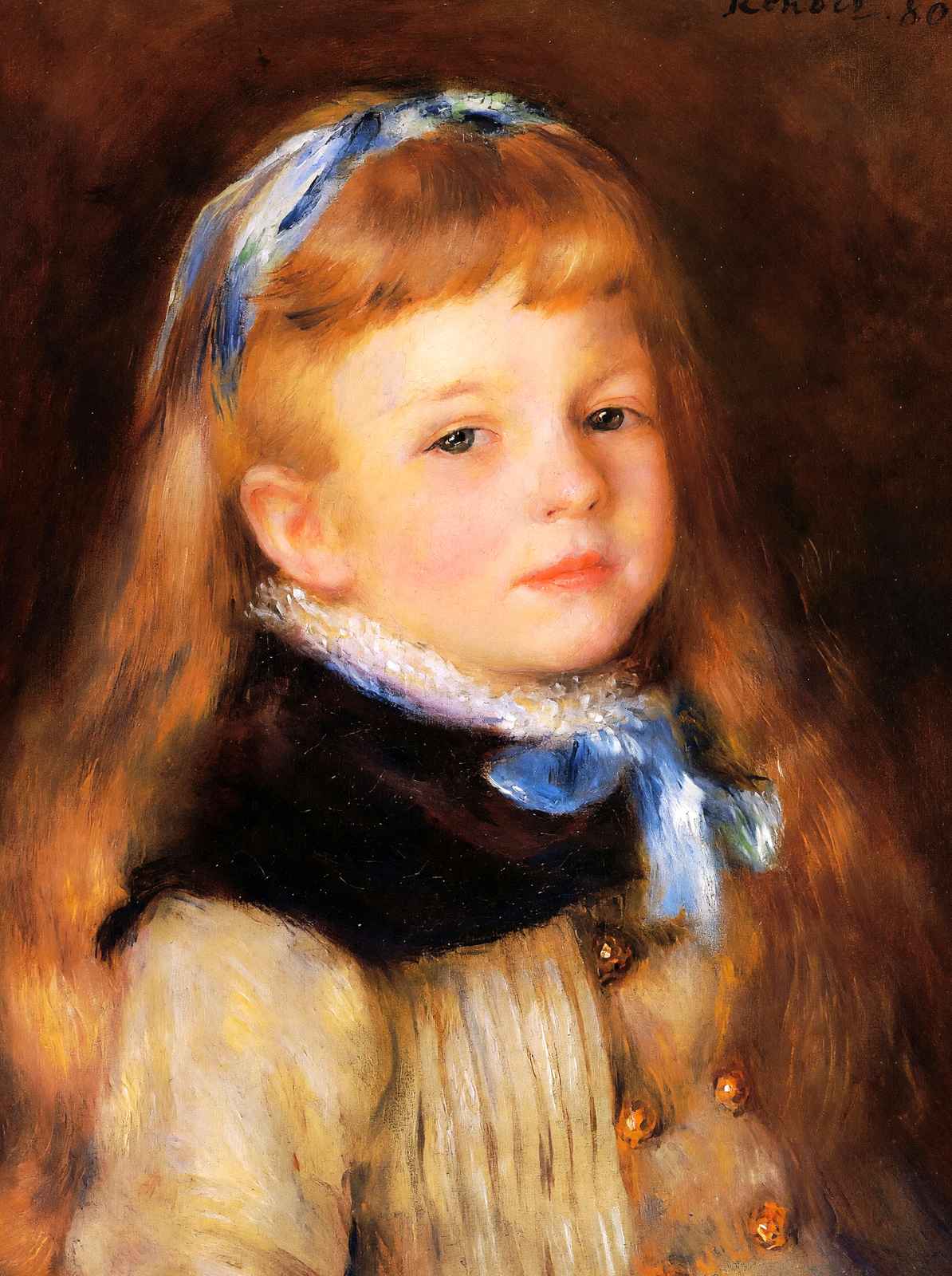 Mademoiselle Grimprel in a Blue Ribbon 1880 by Renoir Art Print (6 Sizes)