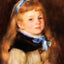 Mademoiselle Grimprel in a Blue Ribbon art print by Pierre-Auguste Renoir (1880)