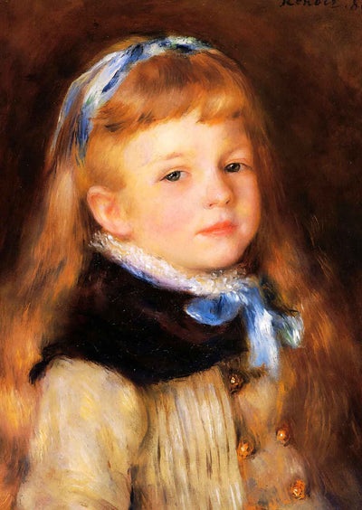 Mademoiselle Grimprel in a Blue Ribbon 1880 by Renoir Art Print (6 Sizes)