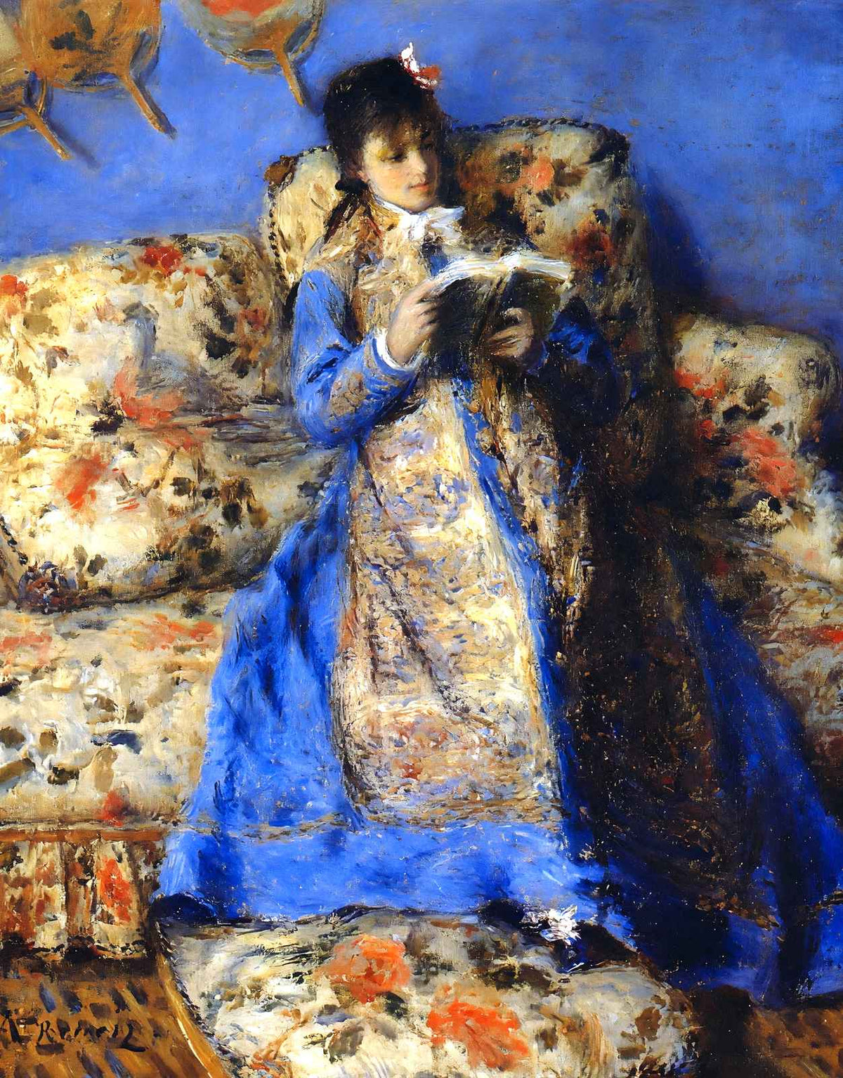 Madame Monet Reading 1872 by Pierre-Auguste Renoir Fine Art Print (6 Sizes)