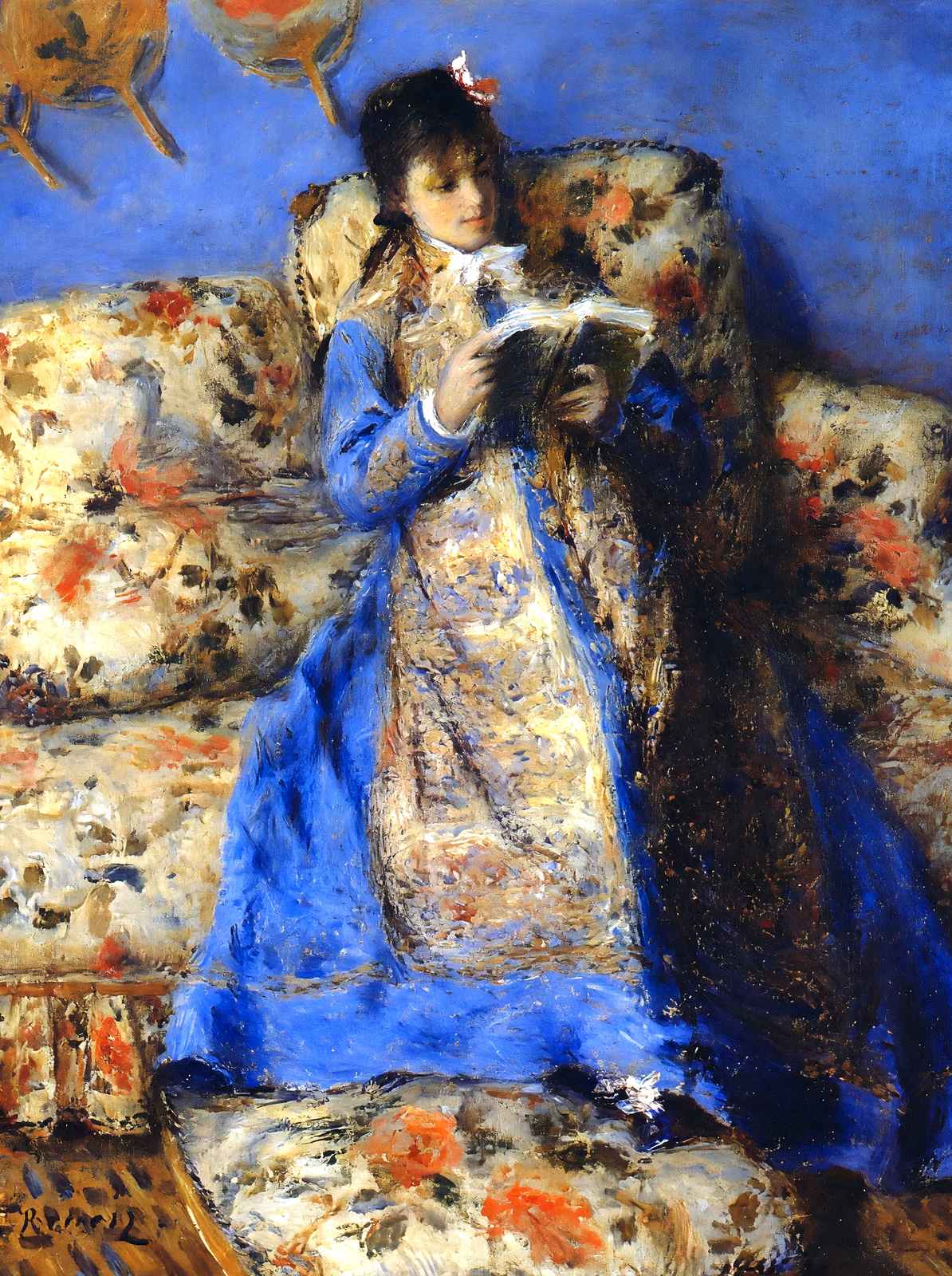 Madame Monet Reading 1872 by Pierre-Auguste Renoir Fine Art Print (6 Sizes)