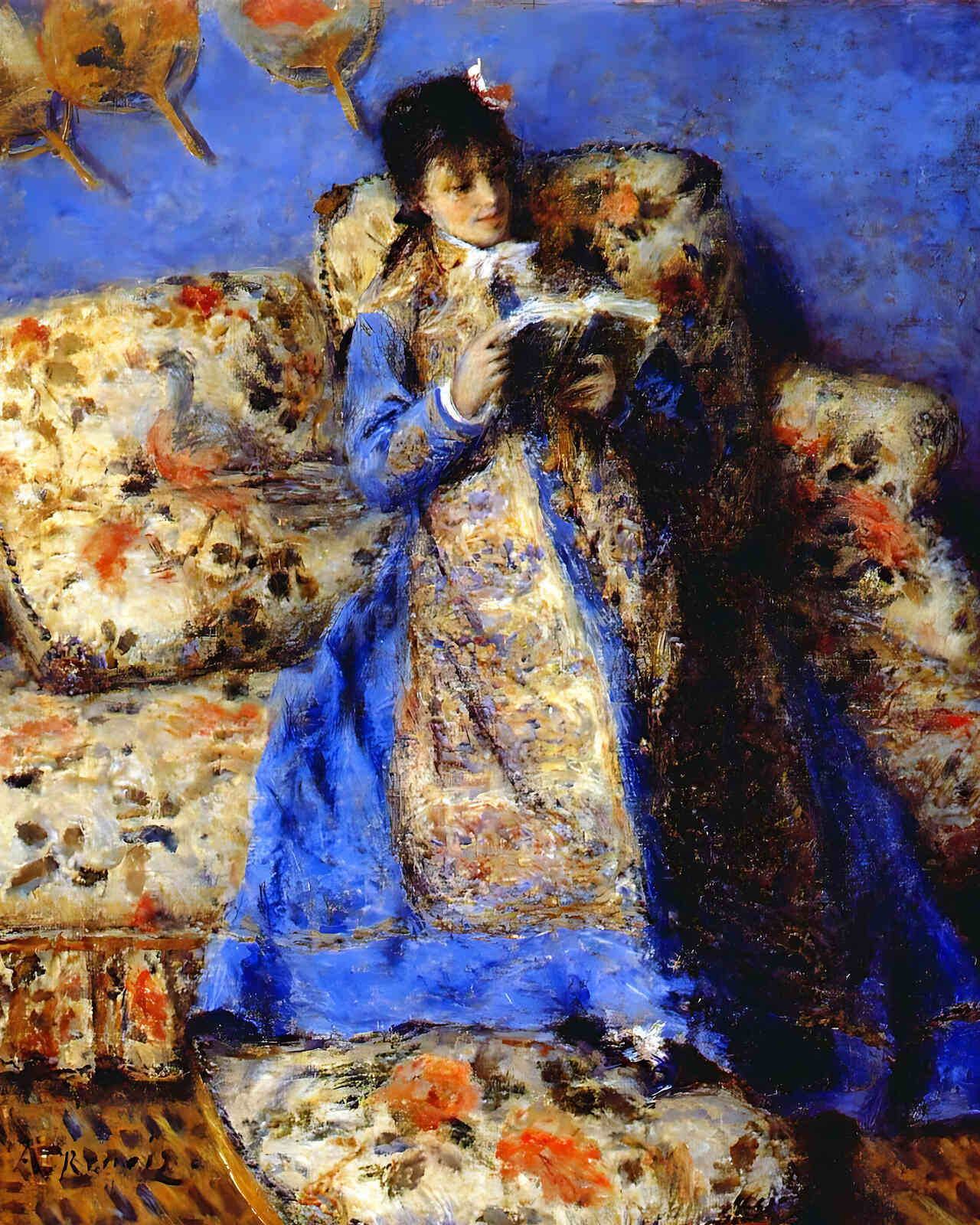Madame Monet Reading Painting by Pierre-Auguste Renoir 8x10" Art Print