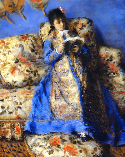 Madame Monet Reading art print by Pierre-Auguste Renoir (1872)
