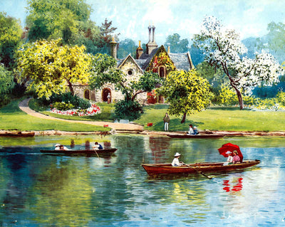 Magna Charta Island in 1908 vintage print