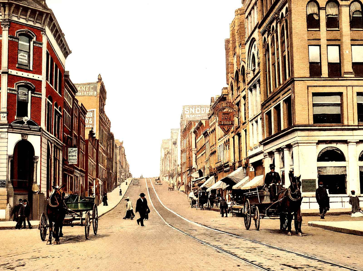 Main Street Wheeling West Virginia in 1908 Vintage Print (7 Sizes)