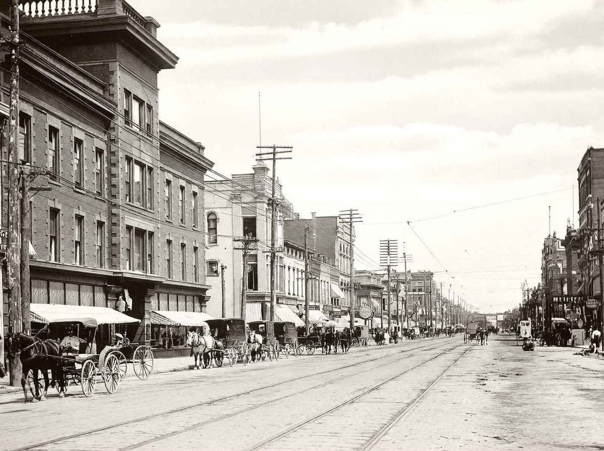 Main Street Looking North Findlay Ohio in 1906 Restored Photo Print (7 Sizes)