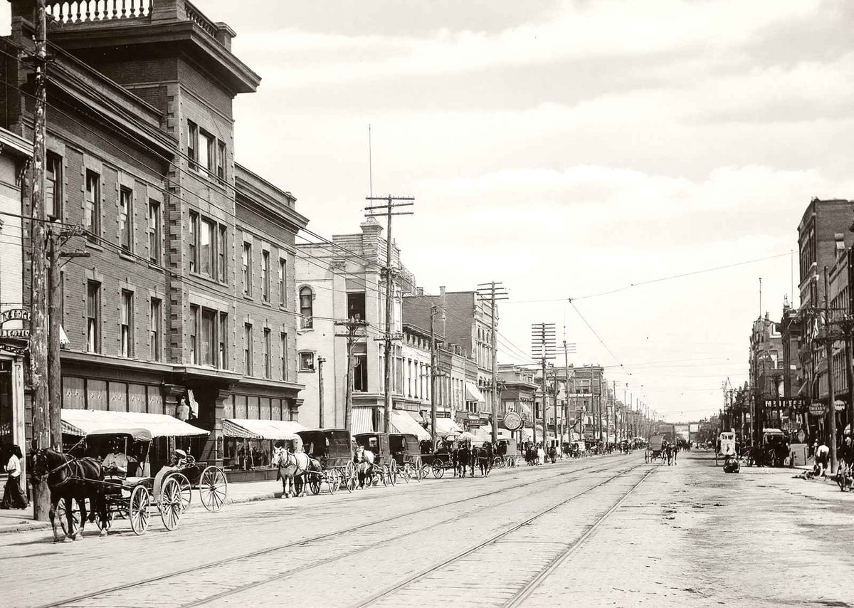 Main Street Looking North Findlay Ohio in 1906 Restored Photo Print (7 Sizes)