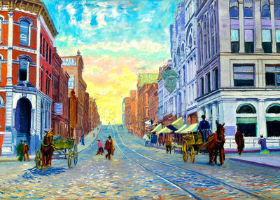 Main Street Wheeling WV in 1908 Art Print (7 Sizes) - Archival Paper