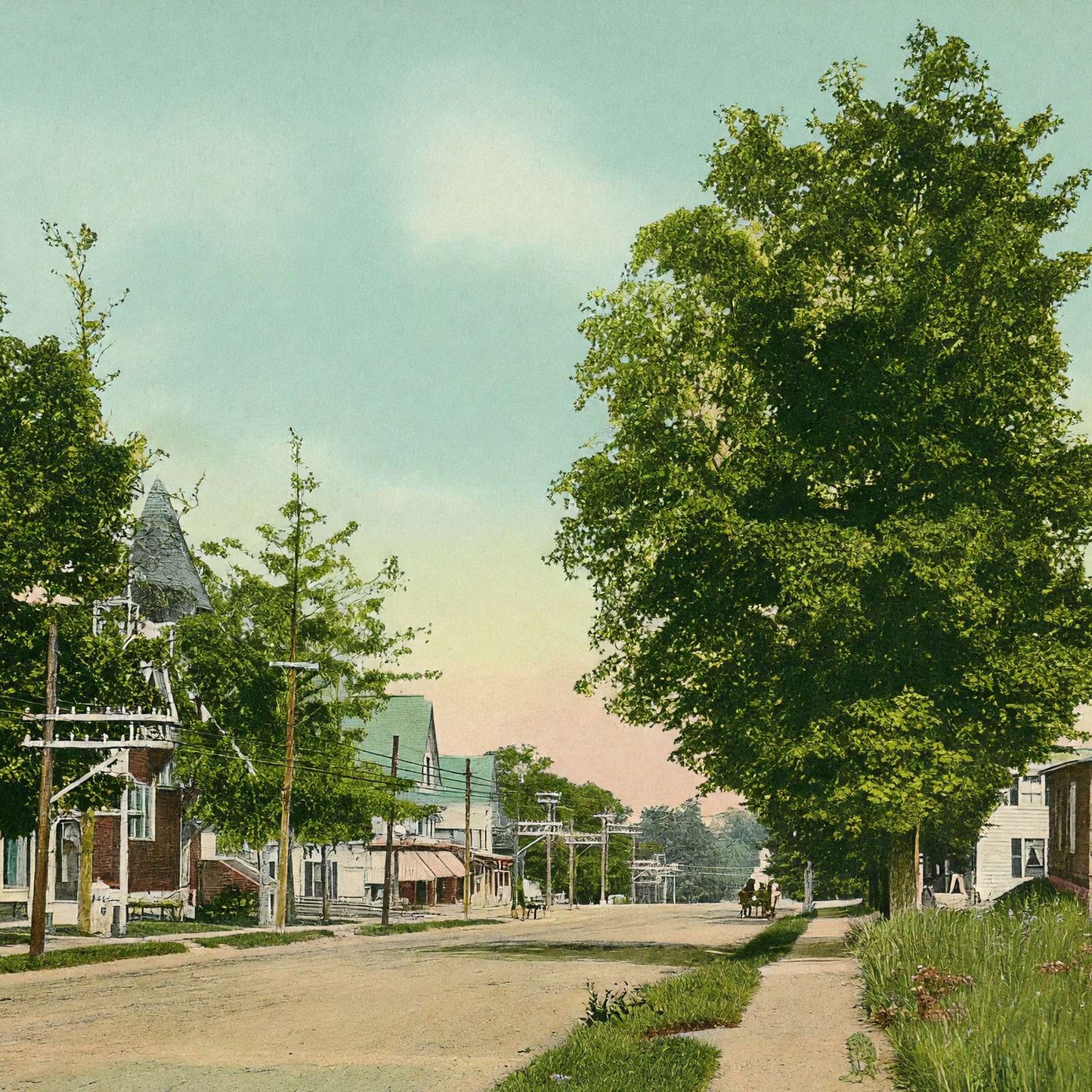 Main Street Bethlehem NH in 1911 Vintage Print (7 Sizes) - Archival Paper