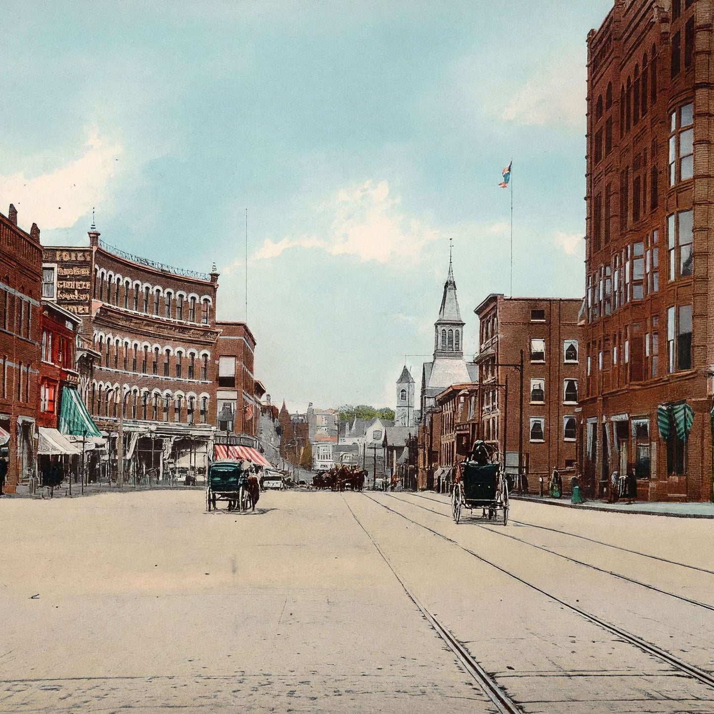 Main Street Nashua NH in 1906 Vintage Print (7 Sizes) - Reproduction