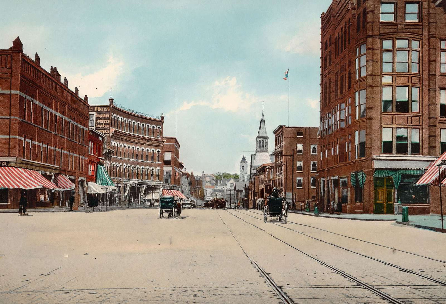Main Street Nashua NH in 1906 Vintage Print (7 Sizes) - Reproduction