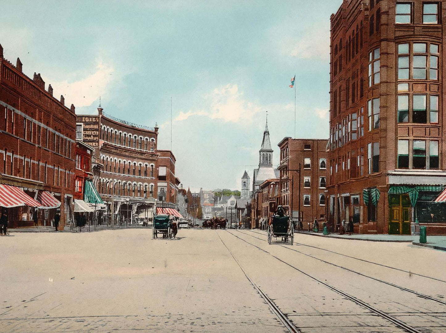 Main Street Nashua NH in 1906 Vintage Print (7 Sizes) - Reproduction